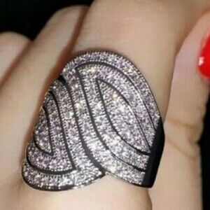 Ellipse Eye Silver with Rhinestone Ring Check out the comments